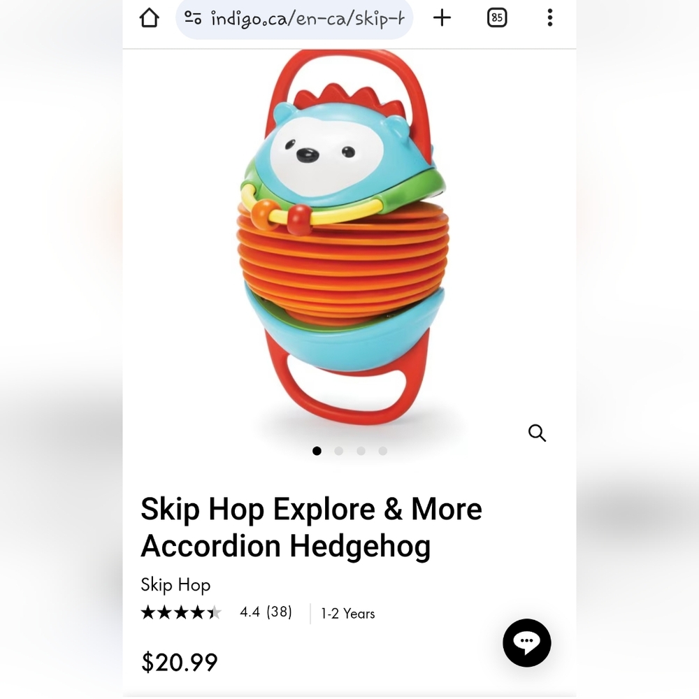 Skip Hop Hedgehog Accordian Baby Toy